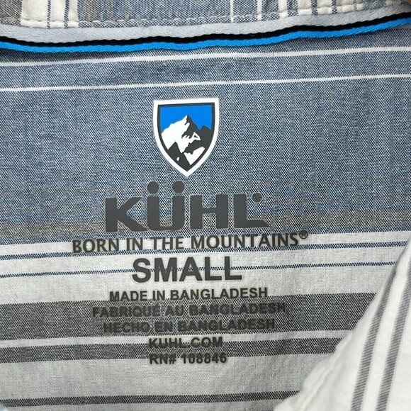 Kuhl Intriguer Shirt Snap Front Short Sleeve Striped Hiking Shirt - Picture 8 of 13